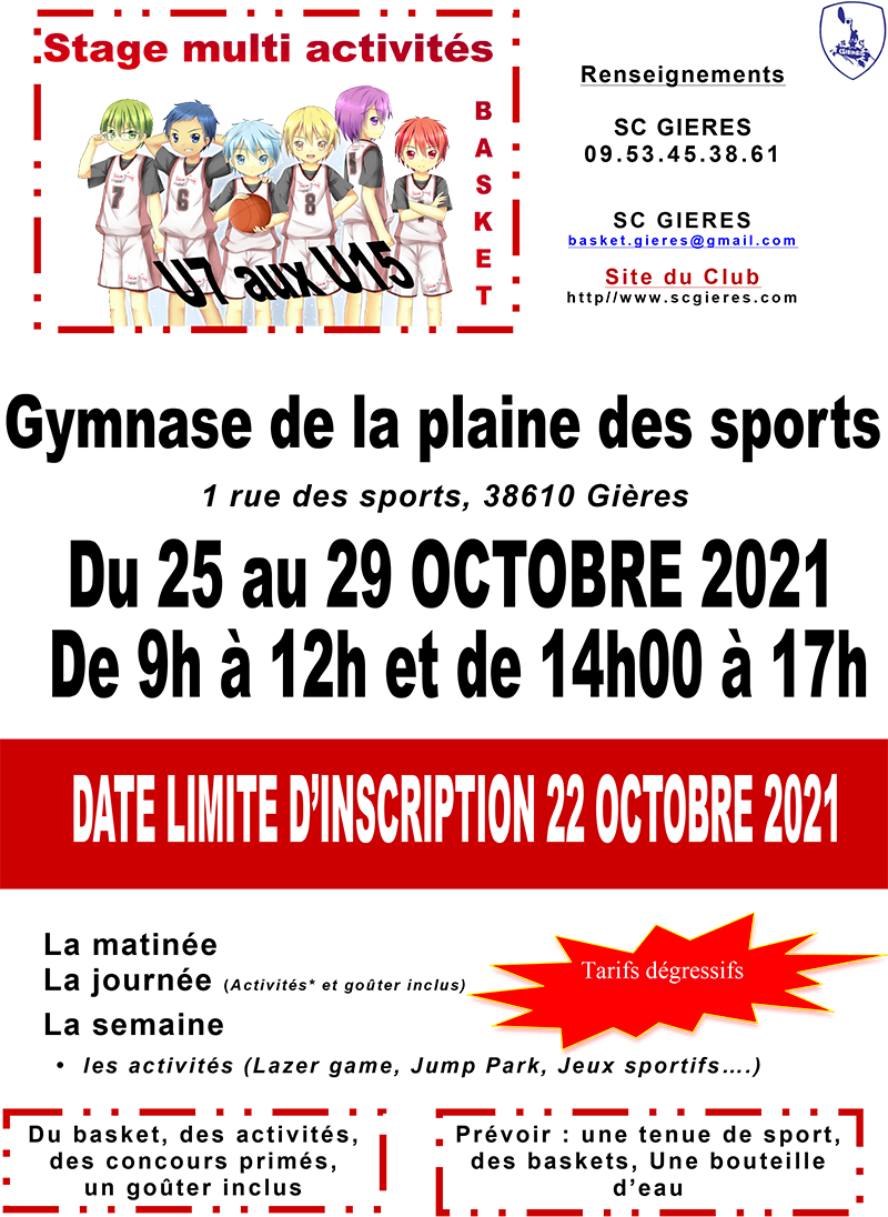 Affiche stage Octobre 2021