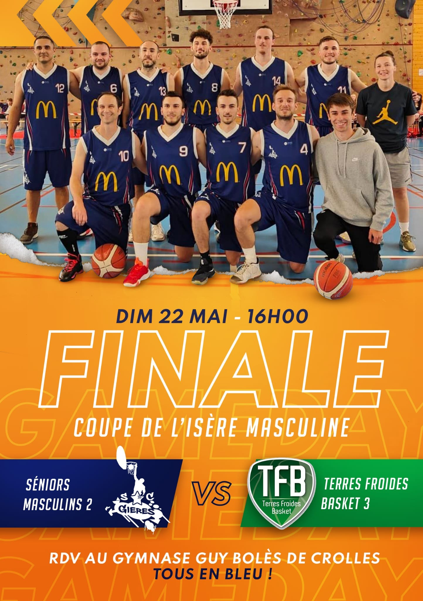 Les seniors masculins 2 en finale de la coupe de l'Isère
